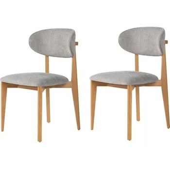 Sada jídelních židlí Lionte Grey and Light Oak, 2 ks, šedá