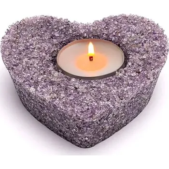 Svícen Svícen s ametystem ve tvaru srdce 1ks