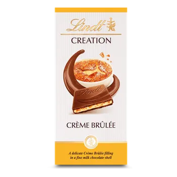 Cukrovinka Lindt Creation Mléčná čokoláda s chutí Crème Brûlée