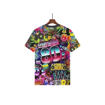 Žertovný předmět dovoz Tričko 80. léta barevné Velikost: XXL