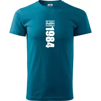 Pánská móda Limited edition 1984 pruh - Klasické pánské triko vyšší gramáže - XS ( Petrolejová )