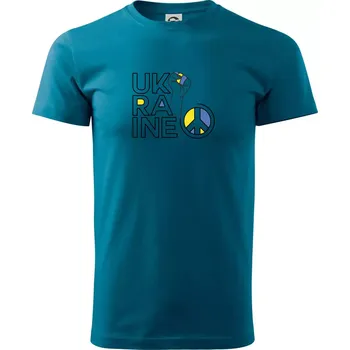 Pánská móda Ukraine - symbol peace - Klasické pánské triko vyšší gramáže - S ( Petrolejová )