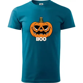 Pánské tričko Halloween dýně - Klasické pánské triko vyšší gramáže - M ( Petrolejová )