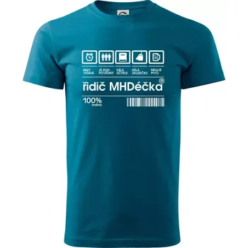 Čárový kód - Řidič MHD - Klasické pánské triko vyšší gramáže - S ( Petrolejová )