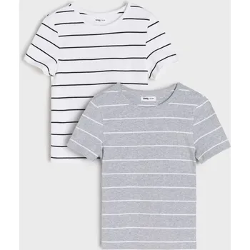 Oblečení a móda Sinsay - Pruhované tričko 2 pack - vícebarevná - 343GG-MLC - 343GG-MLC-140