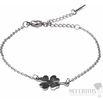 Náramek Náramek Čtyřlístek nerezová ocel barvy stříbra 21,5 cm