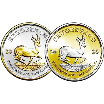 Stříbrná mince 2 x 1 oz Krugerrand Gold Shadow Set Krugerrand Gold Shadow Set