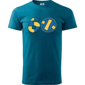 Volejbal kulaté narozeniny 60 - Klasické pánské triko vyšší gramáže - M ( Petrolejová )