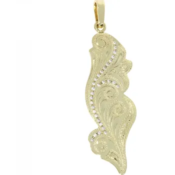 Přívěsek Zlatnictví Helios Zlatý výrazný přívěsek ručně rytý