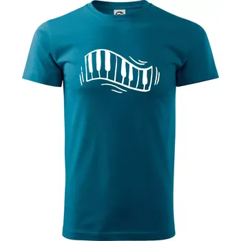 Pánské tričko Klávesy kreslené - Klasické pánské triko vyšší gramáže - L ( Petrolejová )