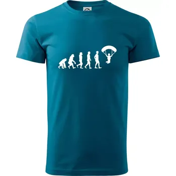 Evoluce paragliding - Klasické pánské triko vyšší gramáže - XS ( Petrolejová )