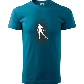 Pánské tričko Běžkař splash - Klasické pánské triko vyšší gramáže - M ( Petrolejová )