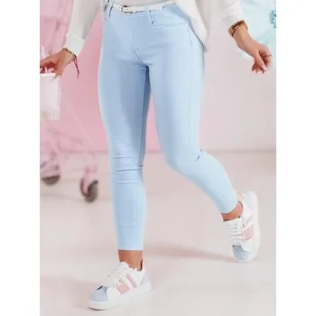 Dámské kalhoty Dámské kalhoty skinny s páskem VIVASKIN modré