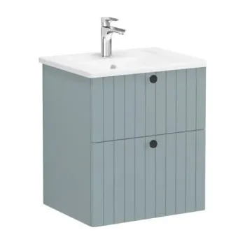 Koupelnový nábytek VITRA ROOT GROOVE skříňka s umyvadlem 60x47x67 cm, 2 zásuvky, matná zelená