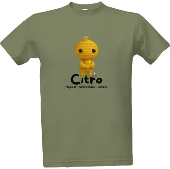 Tričko s potiskem Loomins - Citro - Citrín pánské