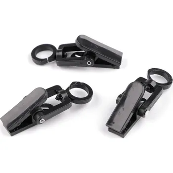 Uchycení záclony a závěsu Žabky na záclony plastové s háčkem, malé, 3 černá