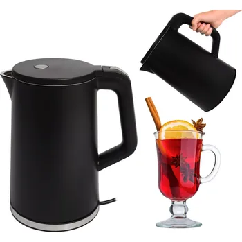 Rychlovarná konvice Bezdrátová rychlovarná konvice 1500 W 1,7 l otočná černá