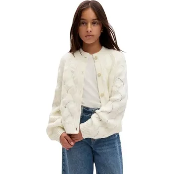 Dětská móda Dívčí svetr GAP TEXTURED S Bílá