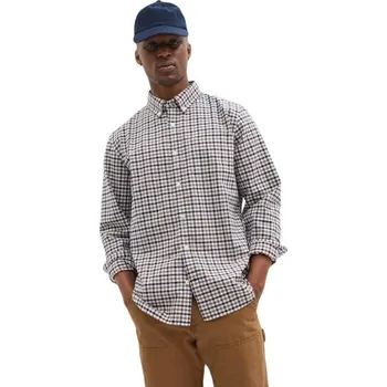 Pánská košile Pánská košile GAP V-LS STANDARD OXFORD S Bílá, Tmavě modrá, Hnědá