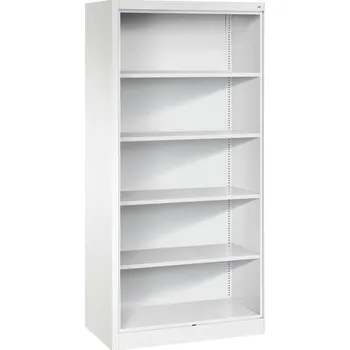 Jednací stůl Kancelářský regál se zadní stěnou C+P Acurado, 930 x 500 x 1950 mm, bílý