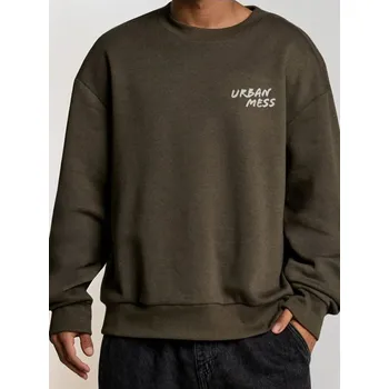 Pánská mikina Sinsay - Mikina s potiskem - olivová - 5036O-91X - 5036O-91X-3XL