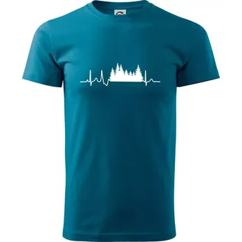 EKG les - Klasické pánské triko vyšší gramáže - S ( Petrolejová )