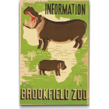 Diamantové malování Diamantové malování - ZOO Brookfield Velikost: 40x60cm, Rámování: Pouze srolované plátno, Diamanty: Čtvercové