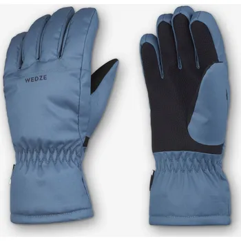 WEDZE Dětské lyžařské rukavice 100 12 LET MODRÁ|ŠEDÁ
