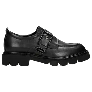 Dámské polobotky Černé Kožené Monk Shoes S Jednou Přezkou Wojas 4635050 37