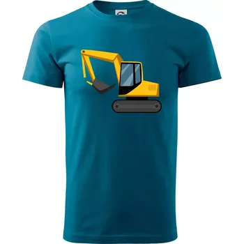 Bagr bez nápisu z boku - Klasické pánské triko vyšší gramáže - S ( Petrolejová )