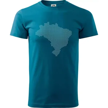 Mapa Brazílie body - Klasické pánské triko vyšší gramáže - S ( Petrolejová )