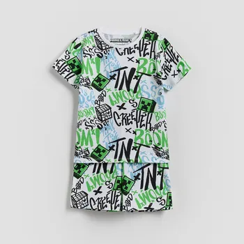 Chlapecké spodní prádlo Reserved - Bavlněná pyžamová souprava Minecraft - bílá - TJ363-00X - TJ363-00X-U14