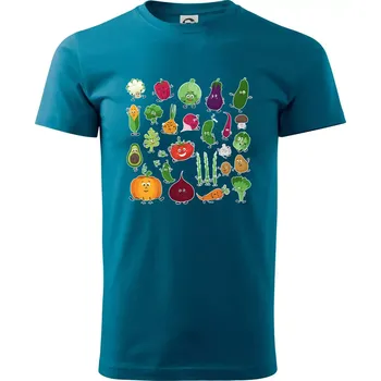 Pánské tričko Veselá zelenina - Klasické pánské triko vyšší gramáže - XS ( Petrolejová )
