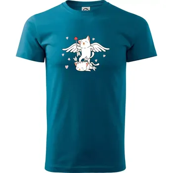 Kočky Amorův šíp - Klasické pánské triko vyšší gramáže - 3XL ( Petrolejová )