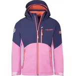 DĚTSKÁ DÍVČÍ ZATEPLENÁ SOFTSHELLOVÁ BUNDA TROLLKIDS BALESTRAND, DEEP VIOLET / LIGHT VIOLET / CORAL PINK Velikost: 128