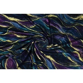 Viskózový úplet modro fialové vlny