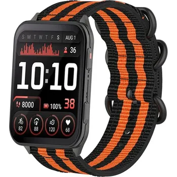 Příslušenství k chytrým hodinkám DUX 120532 NYLON Vyměnitelný řemínek pro Garmin Venu X1 BLACK-ORANGE