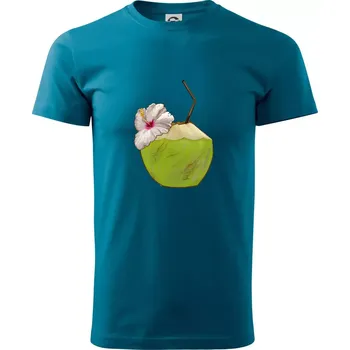 Pánská móda Kokosový nápoj - Klasické pánské triko vyšší gramáže - XS ( Petrolejová )
