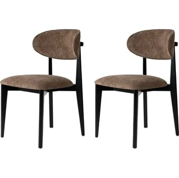 Sada jídelních židlí Lionte Brown and Black, 2 ks, hnědá