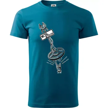 Pánské tričko Metal detector rock - Klasické pánské triko vyšší gramáže - S ( Petrolejová )