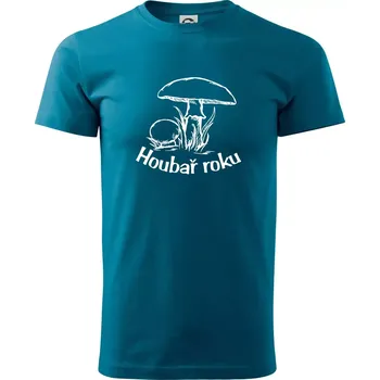 Houbař roku - Klasické pánské triko vyšší gramáže - M ( Petrolejová )