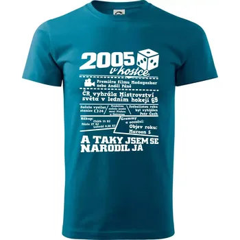 Pánská móda 2005 v kostce - Klasické pánské triko vyšší gramáže - M ( Petrolejová )