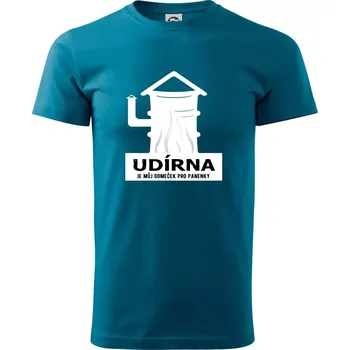 Pánská móda Udírna je můj domeček pro panenky - Klasické pánské triko vyšší gramáže - XS ( Petrolejová )