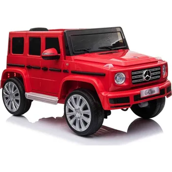 Dětské elektrovozidlo Beneo Elektrické autíčko Mercedes G500 12V, červené, 2,4 GHz dálkové ovládání, USB/SD Vstup, odpružení, Lithiová baterie, LED světla, ORIGINÁL licence