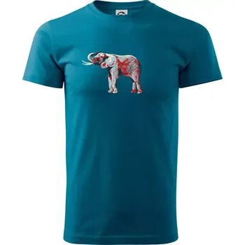 Pánská móda Slon vintage - Klasické pánské triko vyšší gramáže - S ( Petrolejová )
