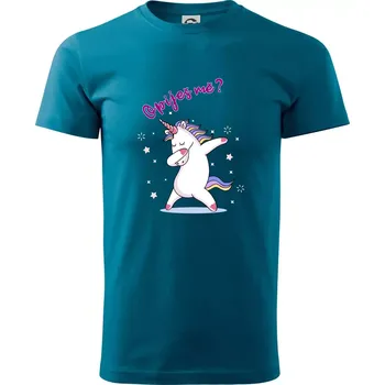 Pánské tričko Jednorožec Opiješ mě? - Klasické pánské triko vyšší gramáže - L ( Petrolejová )