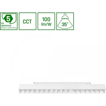 LED panel SPECTRUMLED SYSTEM SHIFT CCT- GRID M TRACK LIGHT 330X23X42MM 17W 40DEG Bílá CCT SWITCH 5Y WARRANTY