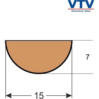 Stavební profil Lišta dřevěná tyč TP 15 2m c.83