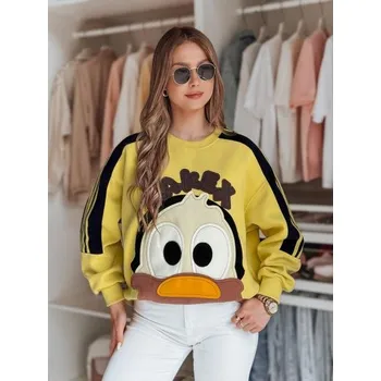 Dámská mikina Dámská oversize mikina s nášivkami CUTE MAKEX žlutá