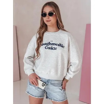 Dámská mikina Dámská oversize mikina s potiskem COOKIES, světle šedá
